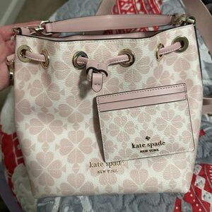 Kate Spade Pink & Cream Floral Shoulder Bag & card holder